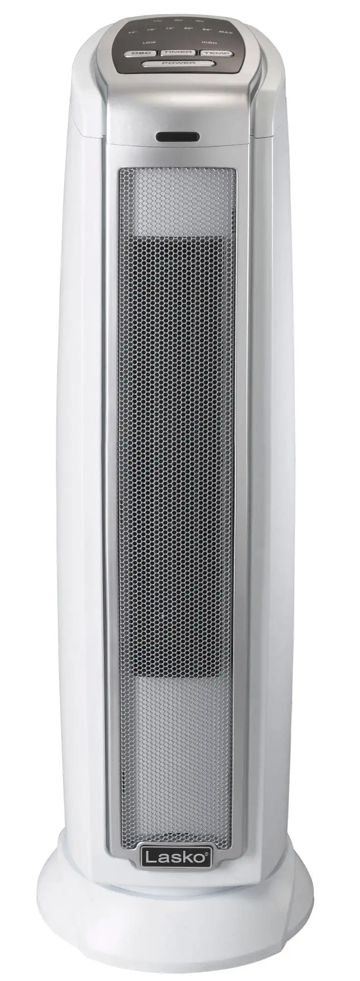 Lasko 23" Ceramic Tower Heater (2 heat settings, timer, thermostat, silver)