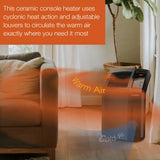 Lasko 1500W Electric Cyclonic Ceramic Room Space Heater with 8-Hour Timer, CC24920, Black