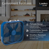 Lasko Cool Colors Box Fan (blue)