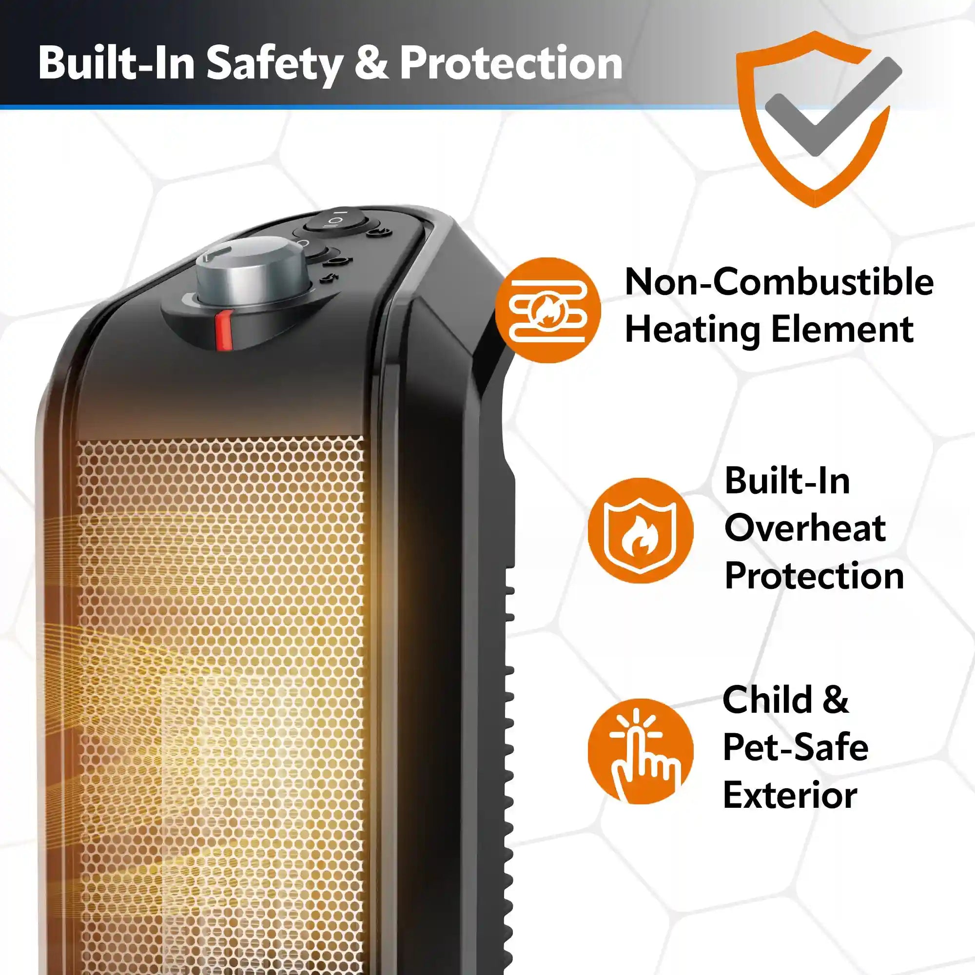 Lasko 1500W Electric Oscillating Ceramic Tower Space Heater, CT16451, Gray