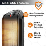Lasko 1500W Electric Oscillating Ceramic Tower Space Heater, CT16451, Gray