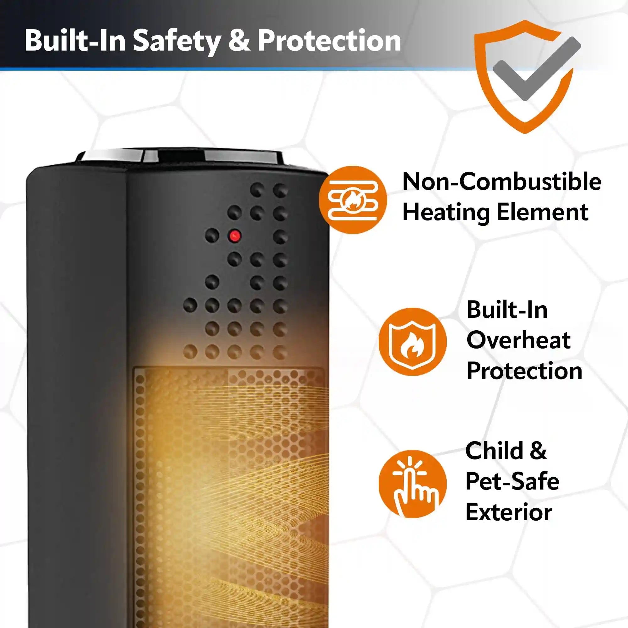 Lasko Oscillating Ultra Slim Electric Tower Space Heater with 2 Speeds, CT14101, Black