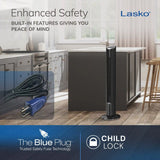 Lasko WhisperForce™ DC 42" Tower Fan (12-speed, remote, black/silver)