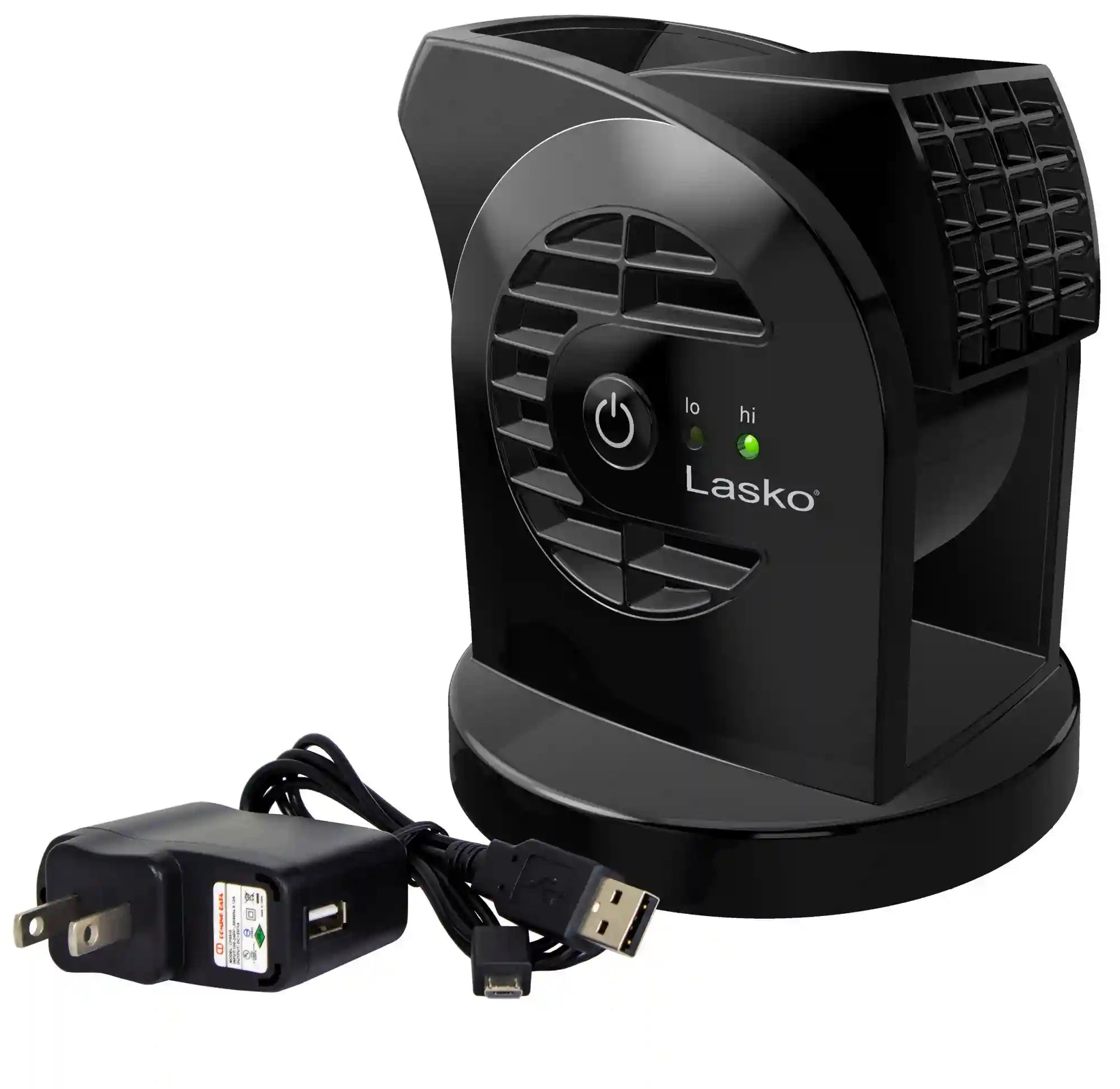 Lasko MyCool™ Mini Blower Fan (2-speed, USB, AC Adapter, black)