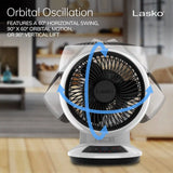 Lasko Whirlwind 7" Orbital Air Circulator Fan (3-speed, remote, white)