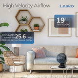 Lasko Whirlwind 7" Orbital Air Circulator Fan (3-speed, remote, black)