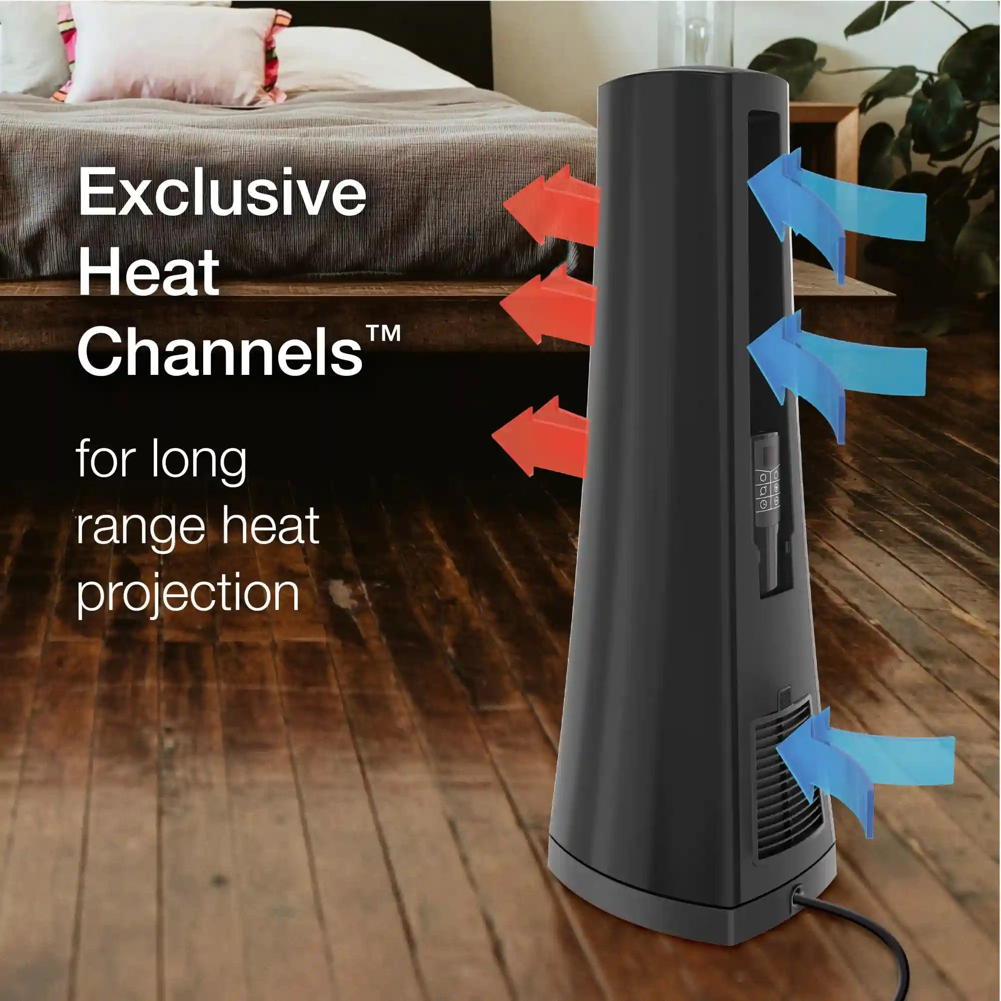 Lasko Air Logic 27" Bladeless Tower Heater (2 heat settings, remote, timer, black)