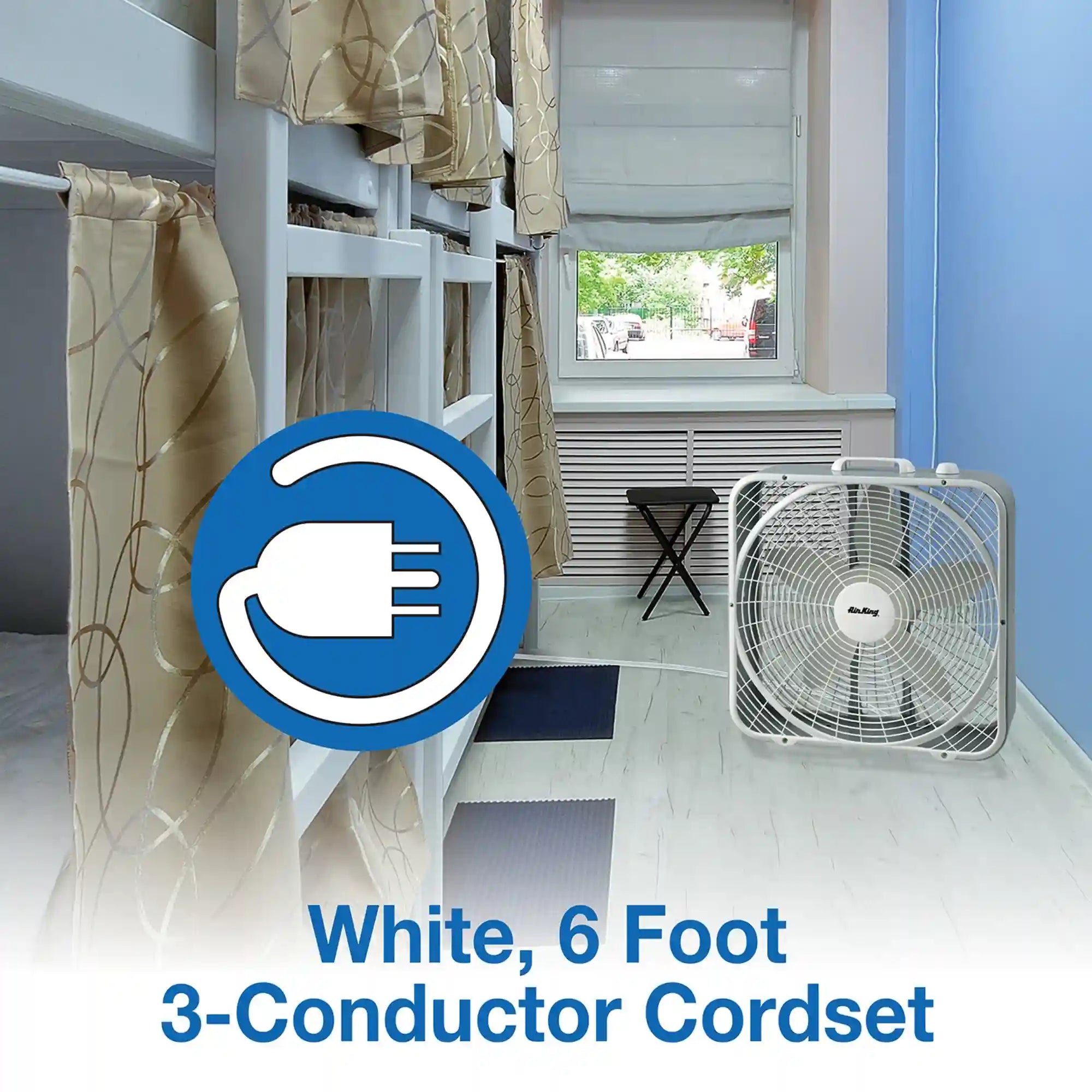 Air King 20" Commercial Grade Box Fan (3-speed, white)