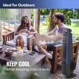 Lasko Misto® 42" Misting Outdoor Tower Fan (4-speed, 9’ hose, GFCI, black)