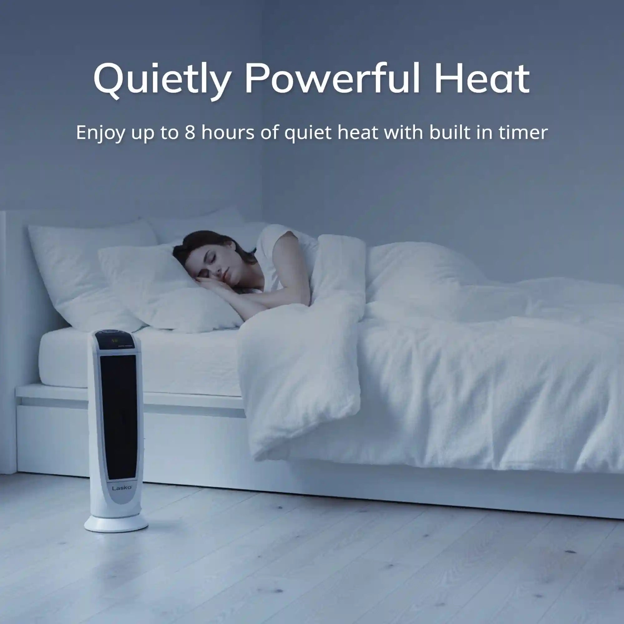 Lasko 22" Digital Ceramic Tower Heater (2 heat settings, remote, timer, white)