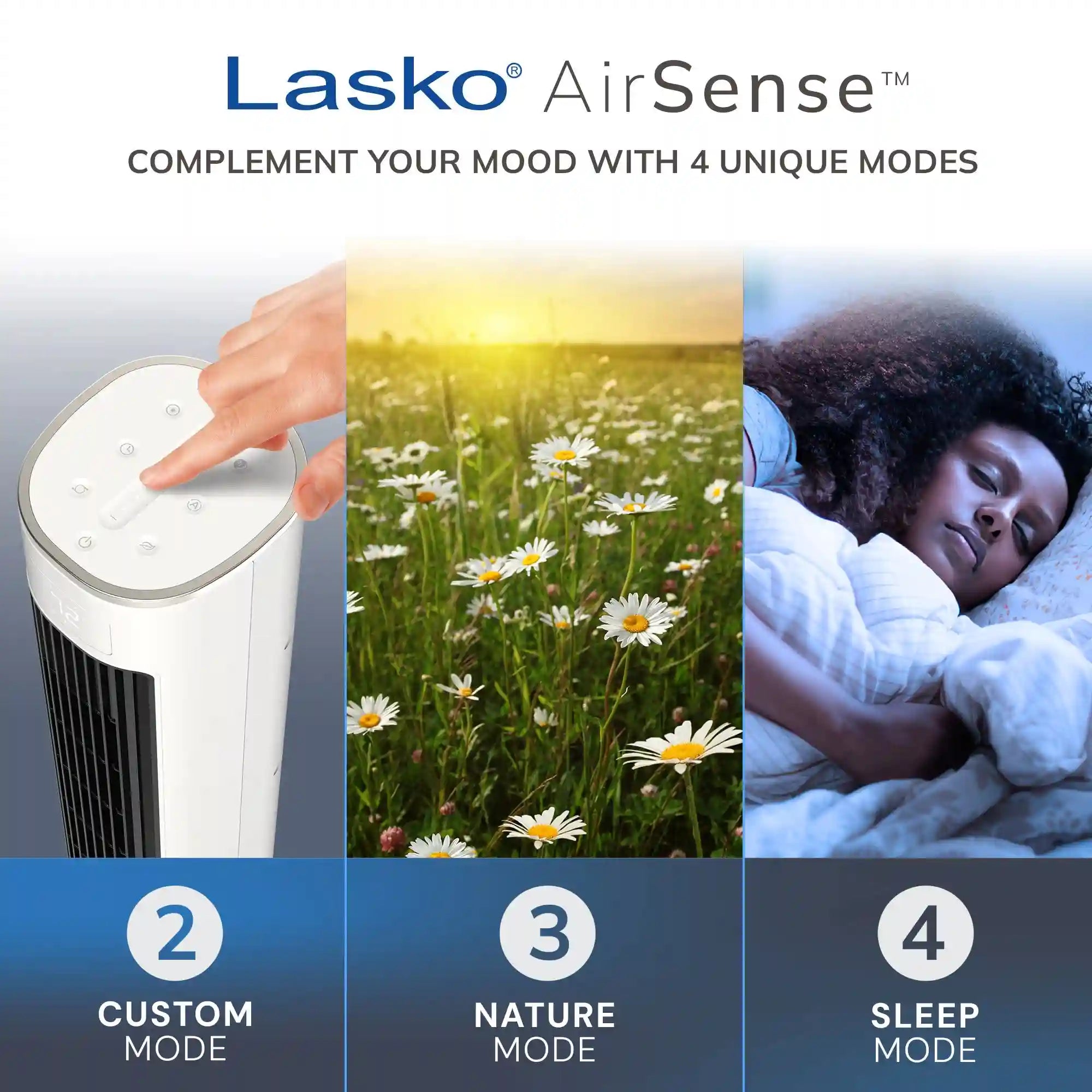 Lasko WhisperForce™ DC 40" Tower Fan (12-speed, remote, timer, air filtration, white/black)
