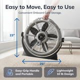 Lasko Wind Machine® 20" Air Circulator Floor Fan (3-speed, manual, 360° airflow, gray)