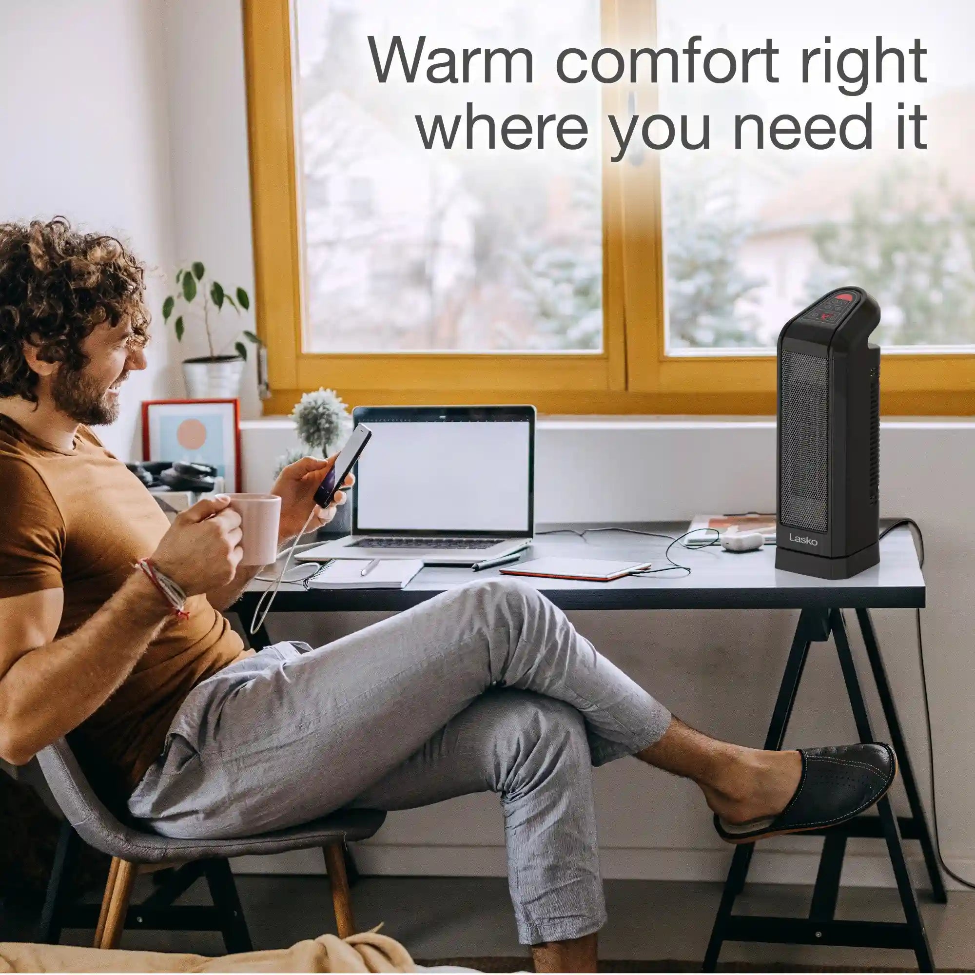 Lasko 16" Digital Ceramic Tower Heater with Remote (black, model CT16670)