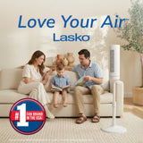 Lasko RTF WhisperForce™ DC 54" Pedestal Tower Fan (8-speed, remote, timer, white)
