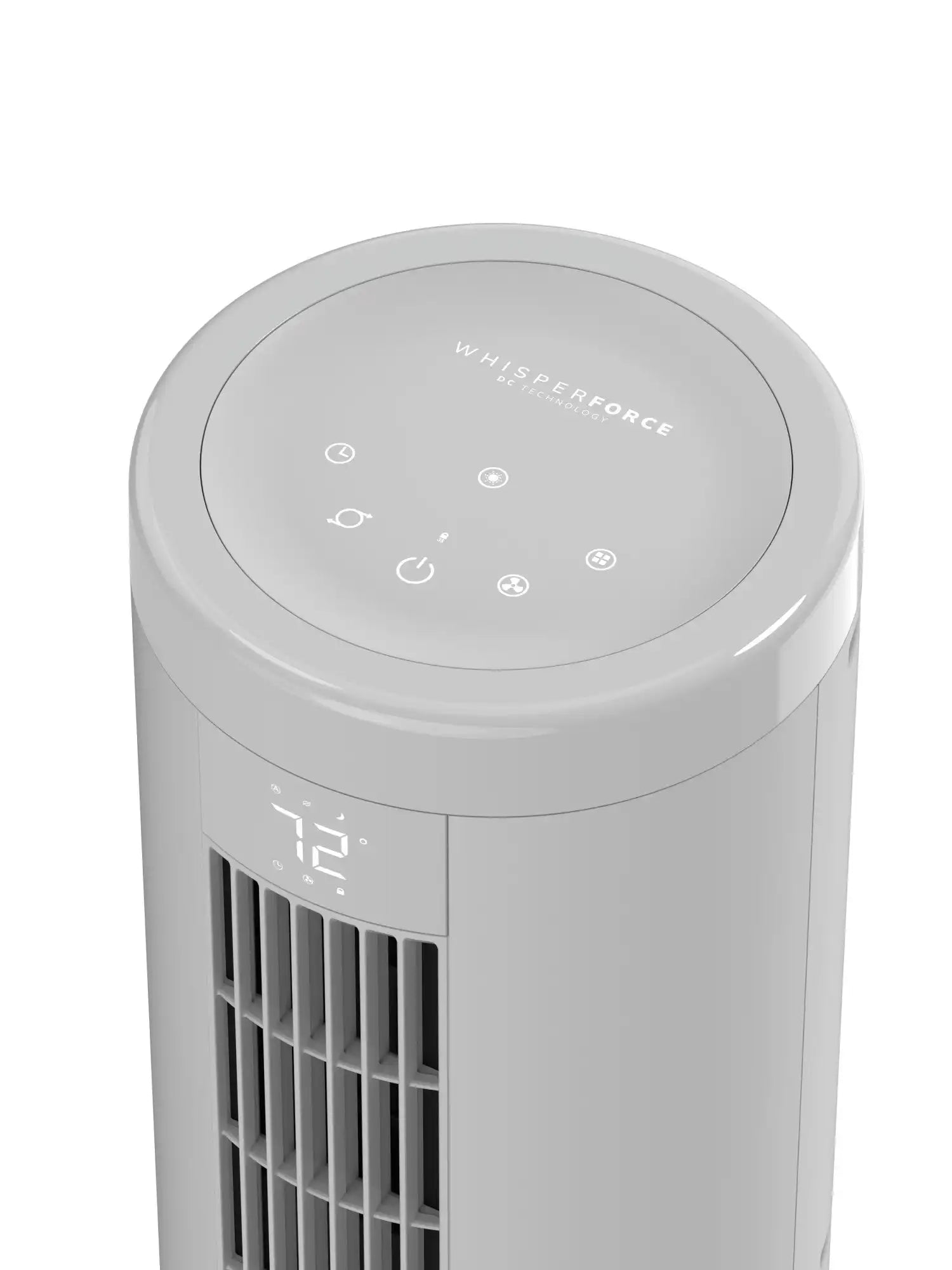 Lasko WhisperForce™ DC 54" Pedestal Tower Fan (8-speed, remote, timer, gray)