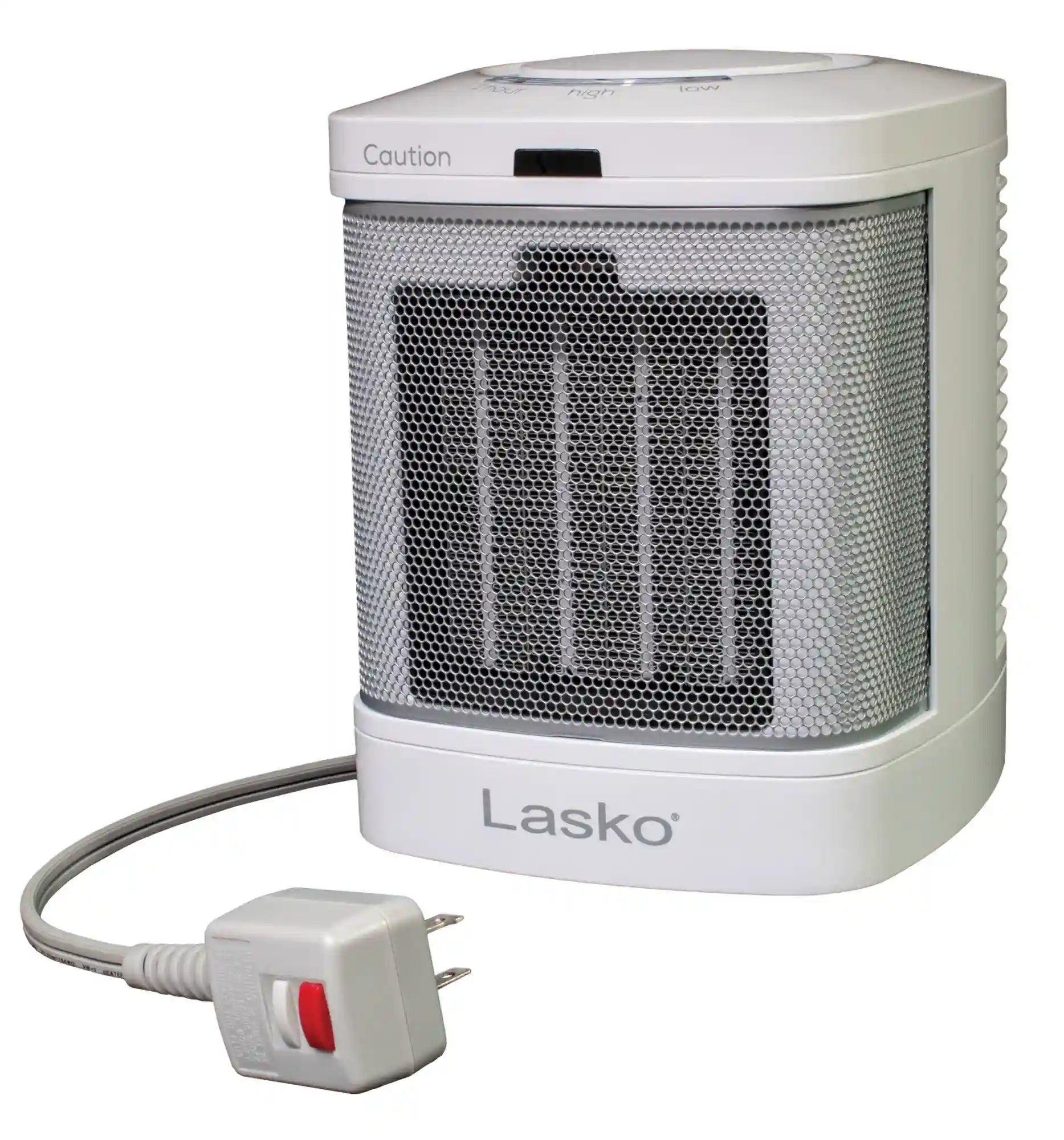 Lasko 8" Bathroom Ceramic Heater (2 heat settings, timer, ALCI saftey plug, white)