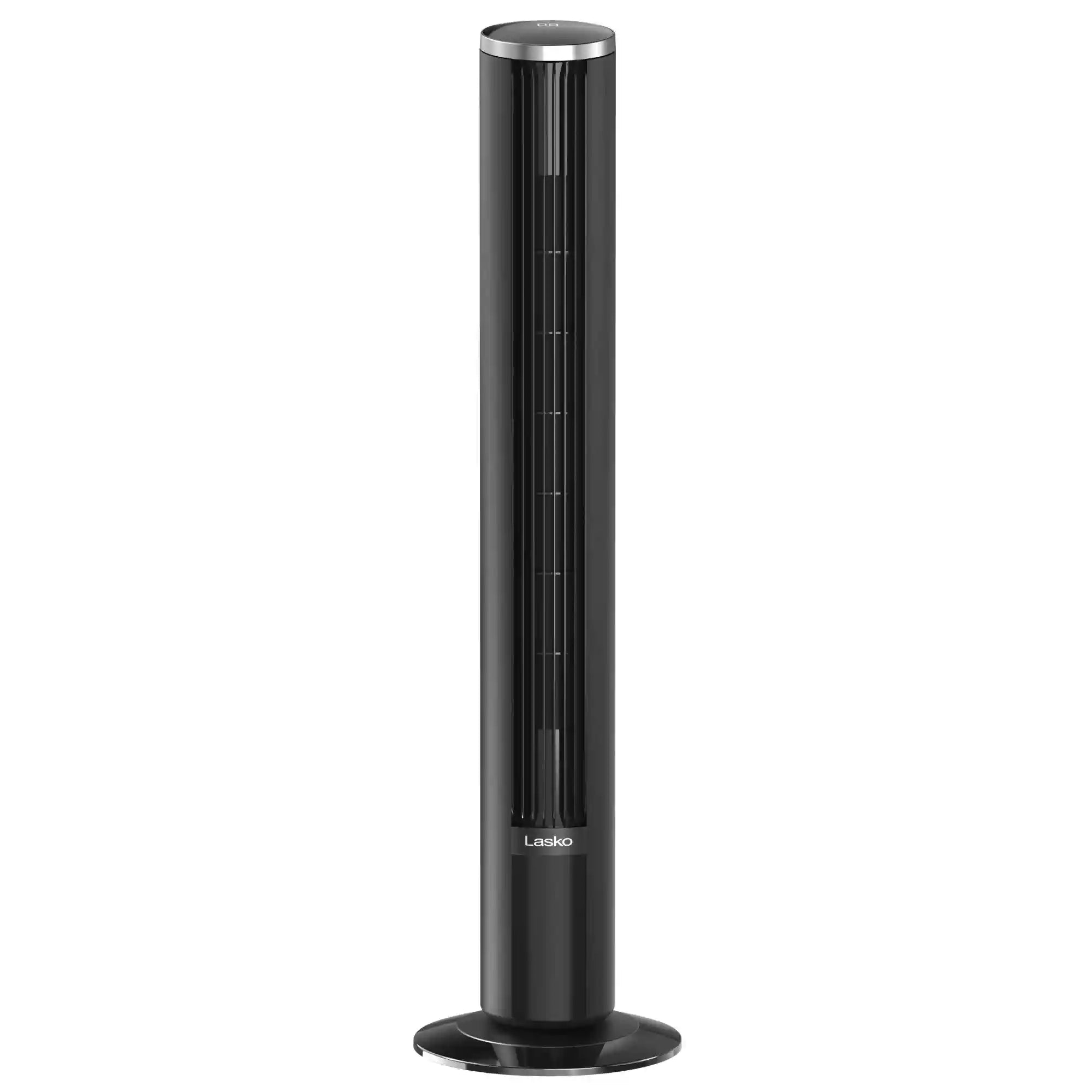 Lasko WhisperForce™ DC 42" Tower Fan (12-speed, remote, black/silver)