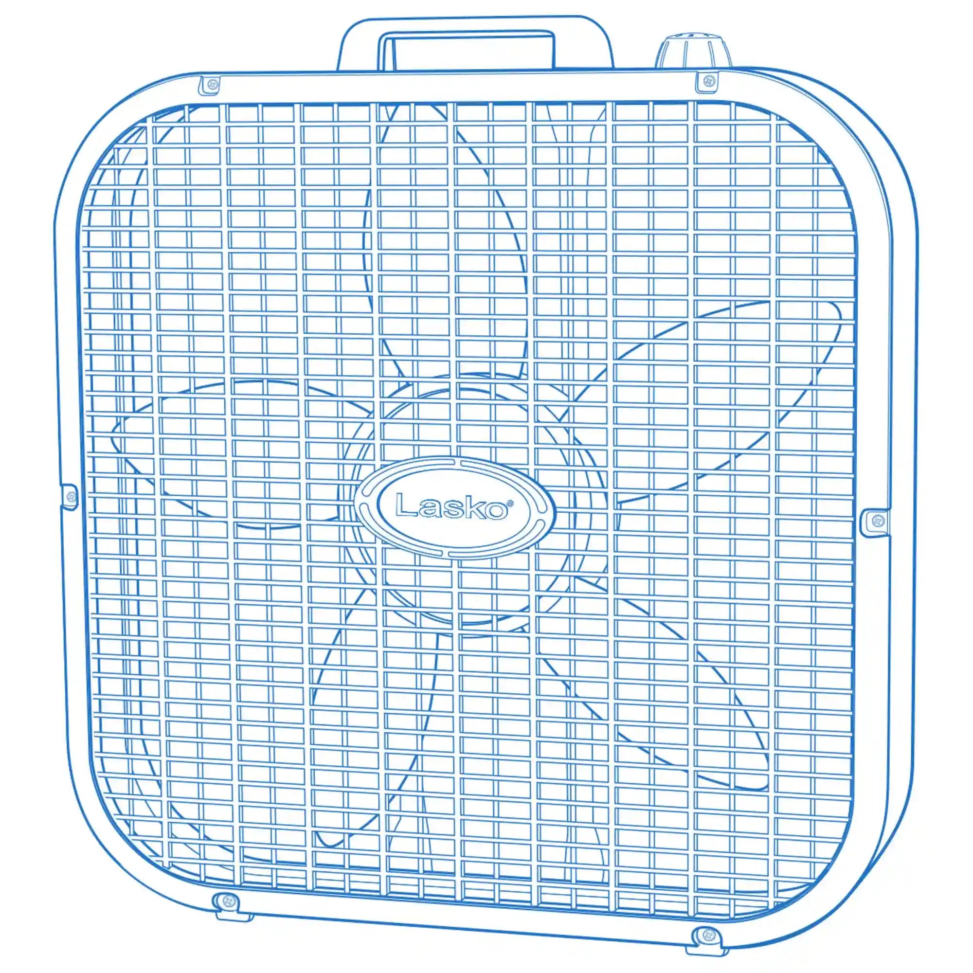 Lasko Save Smart 20" Box Fan (3-speed, manual, white)