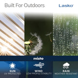 Lasko Misto® Outdoor Misting Fan (3-speed, pivoting, 9' hose, GFCI, blue)