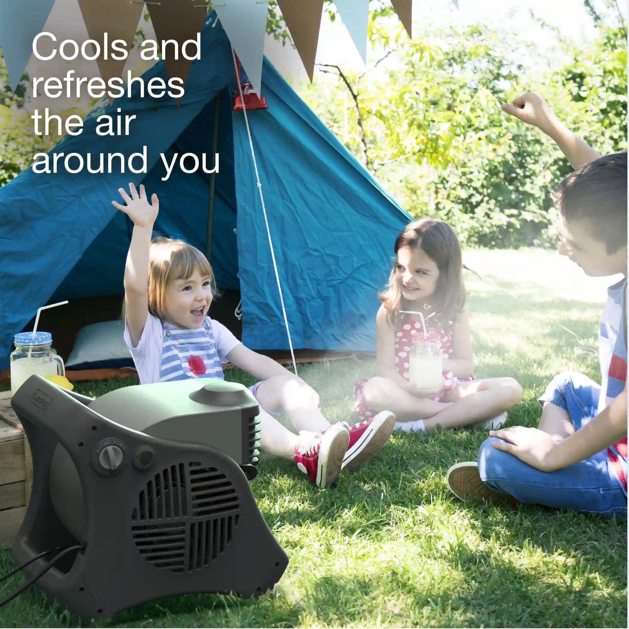 Lasko Misto® Outdoor Misting Fan (3-speed, pivoting, 9' hose, GFCI, black)