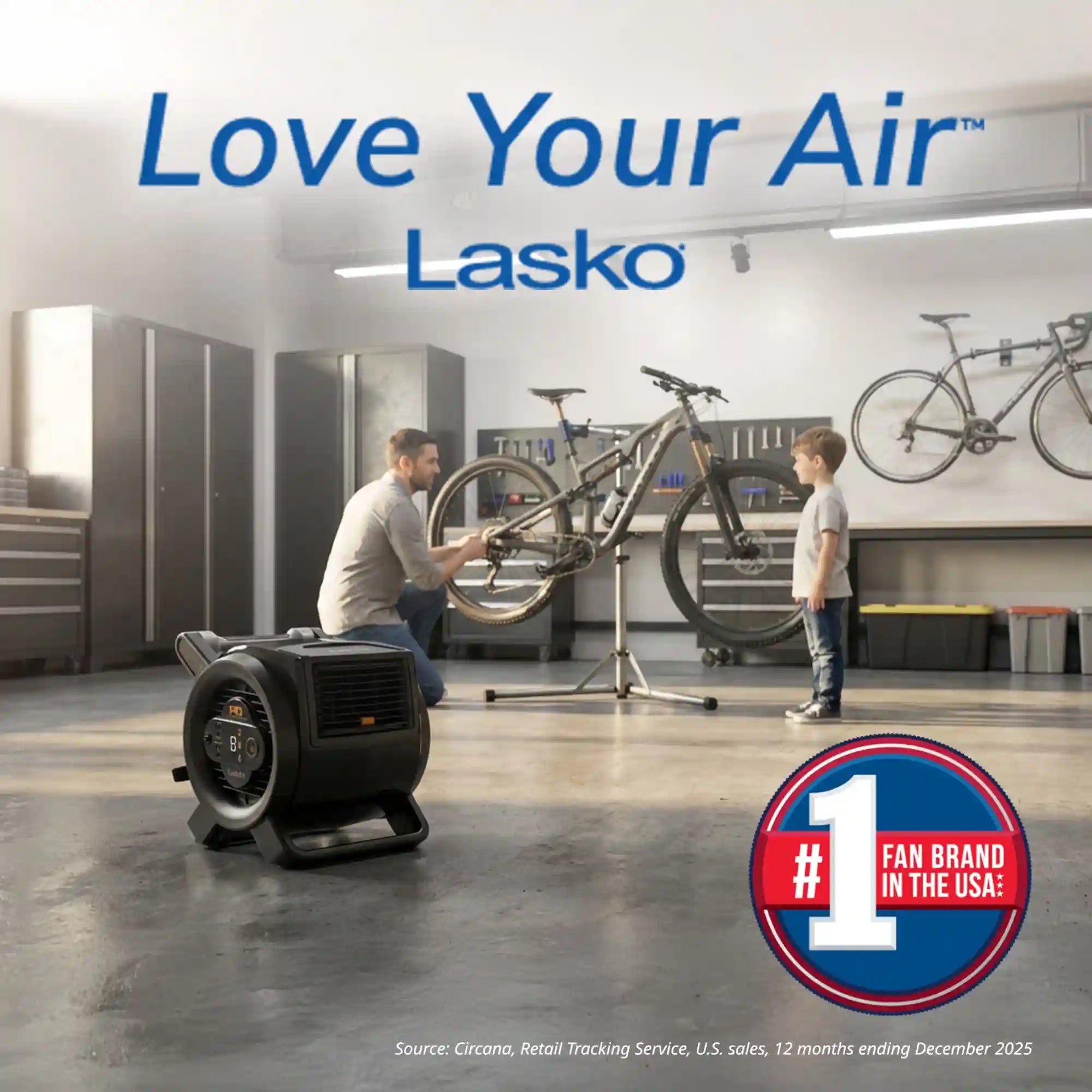 Lasko UDC158 Pro Performance 9-Speed Multi-Use Utility Floor Fan: Black
