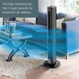 Lasko 1500W Oscillating All Season Tower Fan & Space Heater with Timer & Remote, FH610, Black