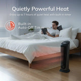 Lasko 23" Ceramic Tower Heater (2 heat settings, remote, timer, thermostat, black)