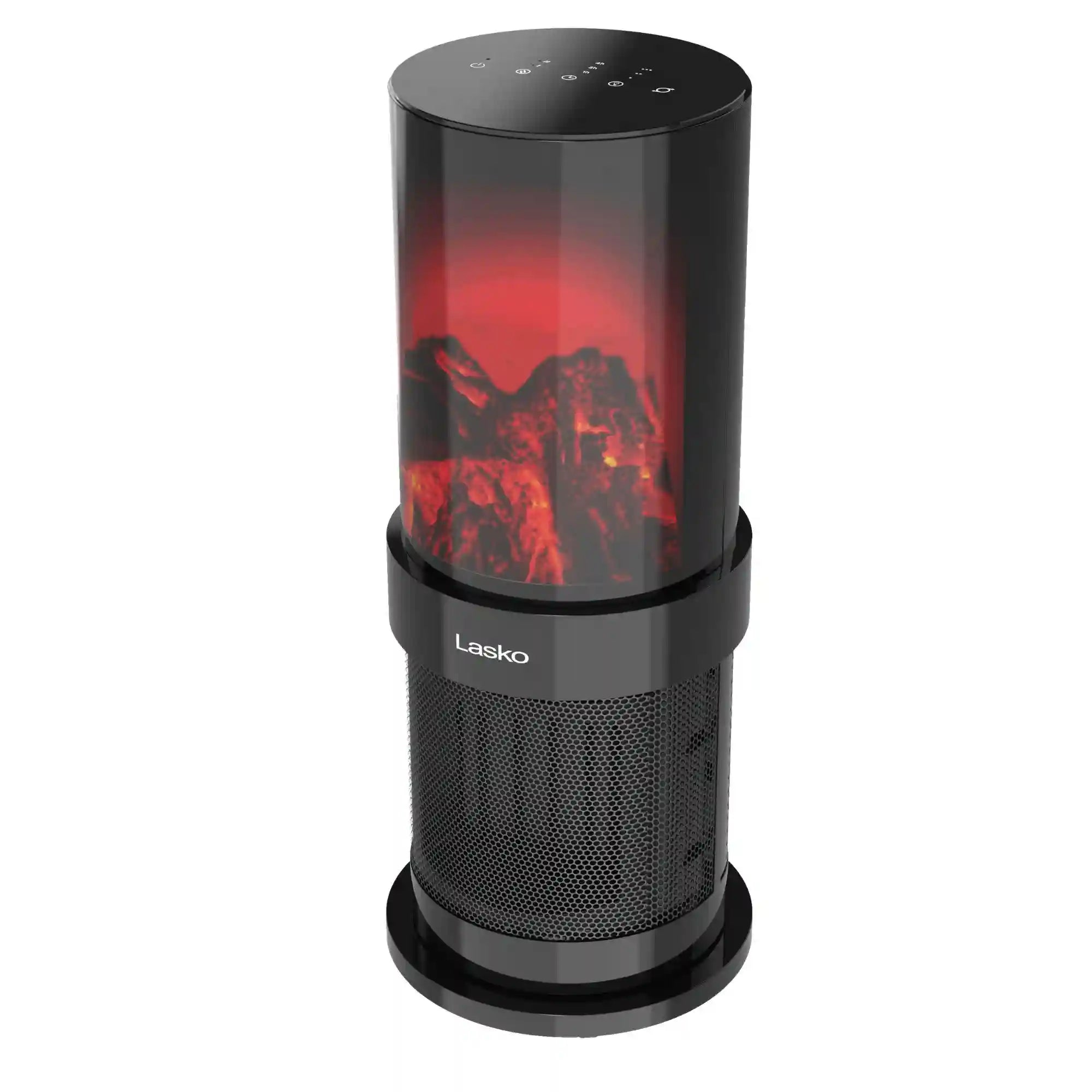 Lasko Fireplace 20" Ceramic Tower Heater (2 heat settings, timer, tip-over switch, black)