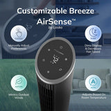 Lasko WhisperForce™ DC 36" Tower Fan (12-speed, remote, timer, air filtration, black)