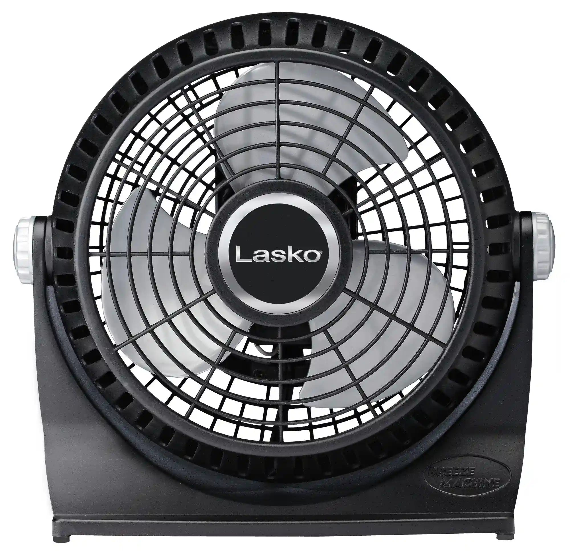 Lasko Breeze Machine® 10" Table Top Fan (2-speed, manual, 360° pivot, black)