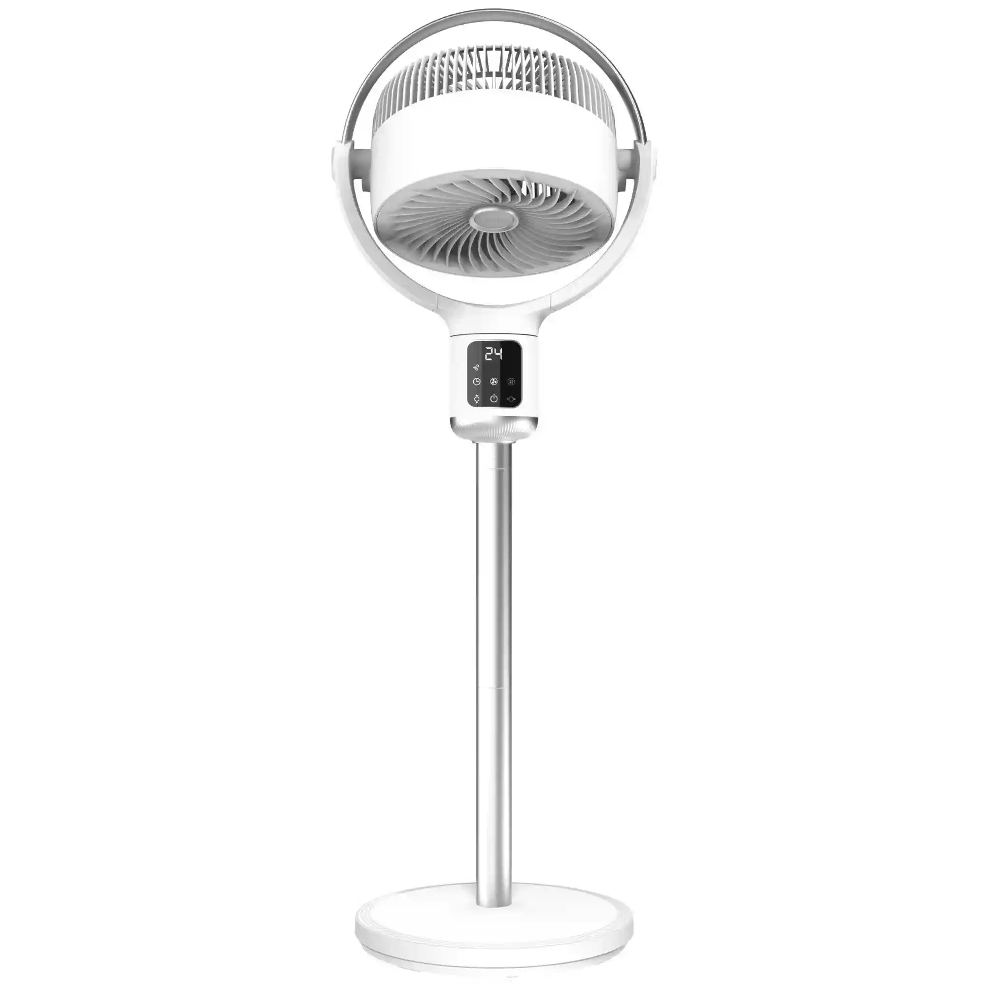 Lasko WhisperForce™ 24-speed DC Motor Pedestal Fan with Remote & Timer (white, model APDC301)