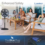 Lasko Cyclone® 18" Pedestal Fan (3-speed, remote, timer, black)