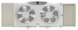 Lasko 3-Speed Electrically Reversible Twin Window Fan with Remote Control, W09550, White