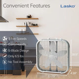 Lasko B20201 20" Box Fan with Save-Smart Technology