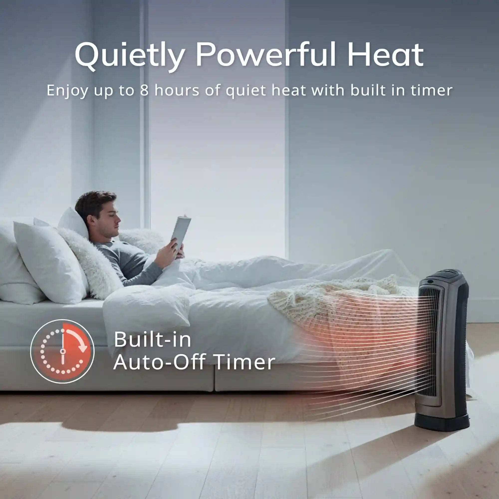 Lasko 1500W Digital Ceramic Space Heater with Remote, 755320, Silver