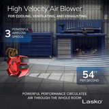 Lasko X12900 X-Blower Multi-Position Utility Blower Fan with USB Port