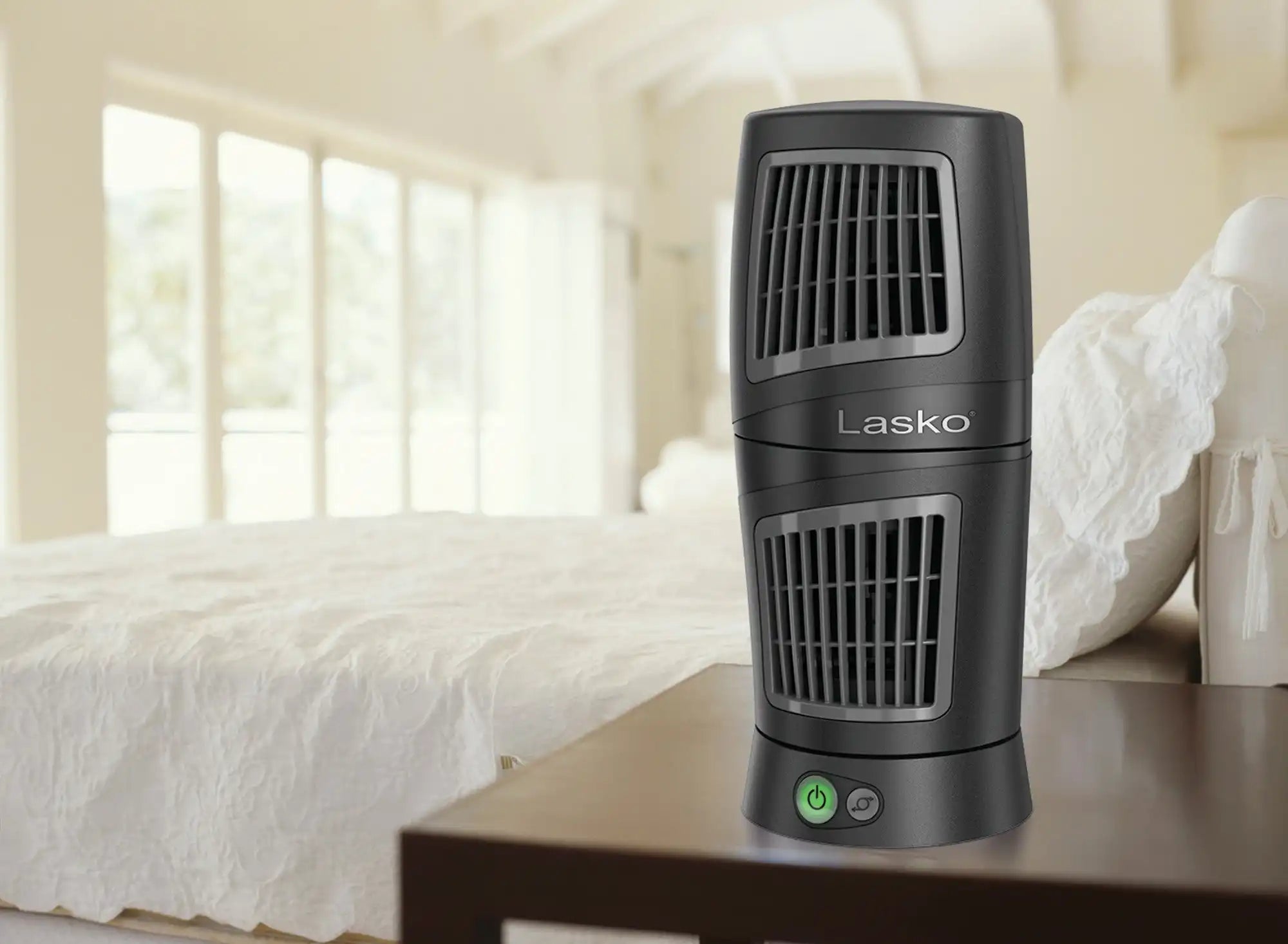 Lasko 12" Table Top Fan (3-speed, manual, oscillation, black)