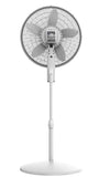 Lasko WhisperForce™ 18" 4-speed EcoQuiet DC Motor Pedestal Fan with Remote & Timer (white, model S18705)