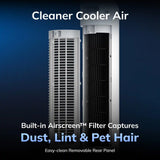 Lasko WhisperForce™ DC 36" Tower Fan (12-speed, remote, timer, air filtration, white)