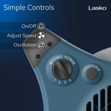 Lasko Misto® Outdoor Misting Fan (3-speed, pivoting, 9' hose, GFCI, blue)