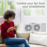 Lasko Electrically Reversible Twin Window Fan with Bluetooth Technology, W09560, White