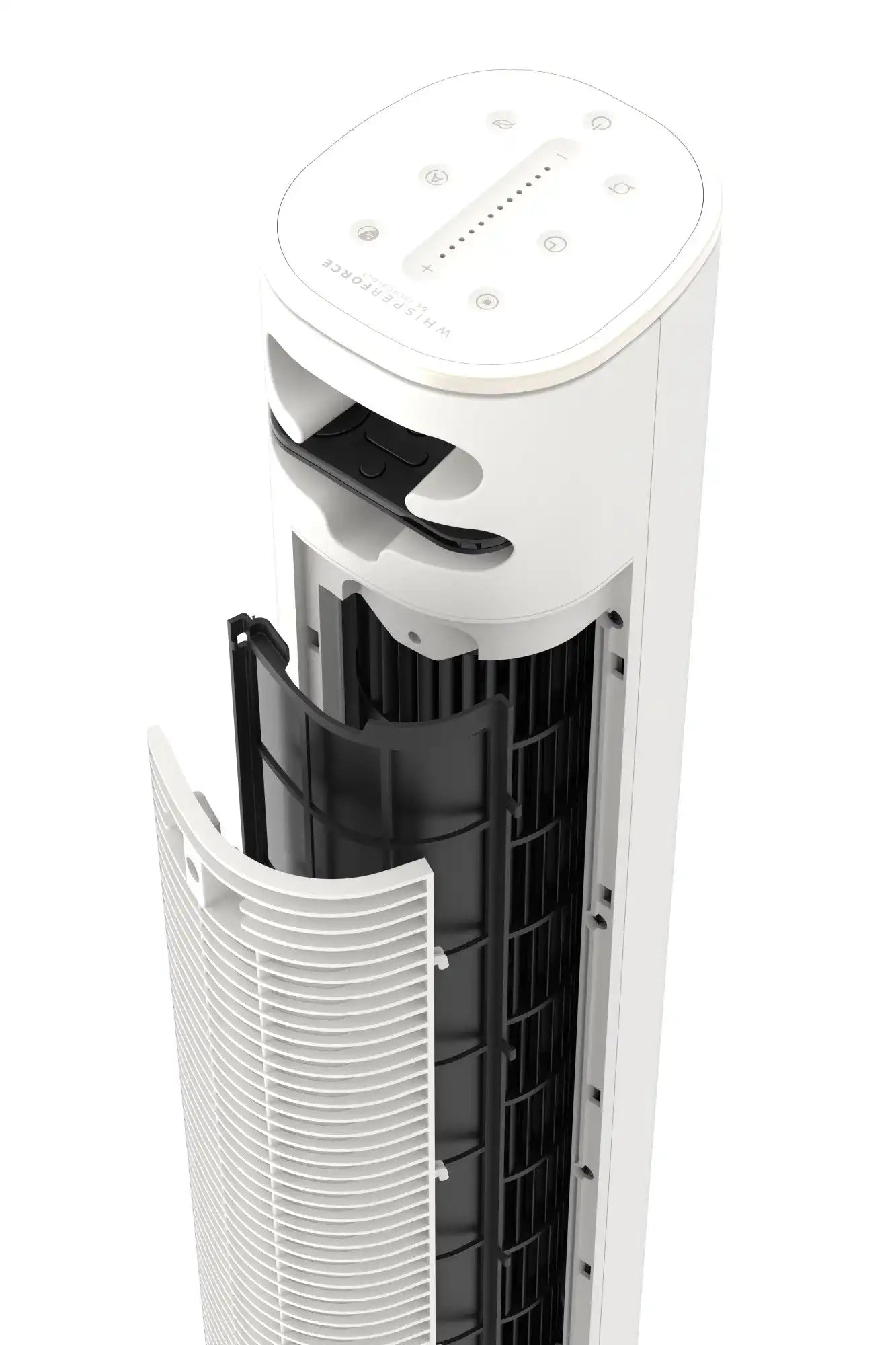 Lasko WhisperForce™ DC 40" Tower Fan (12-speed, remote, timer, air filtration, white/black)