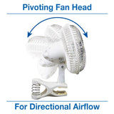 Air King 6" Clip-On Personal Fan (2-speed, manual, white)