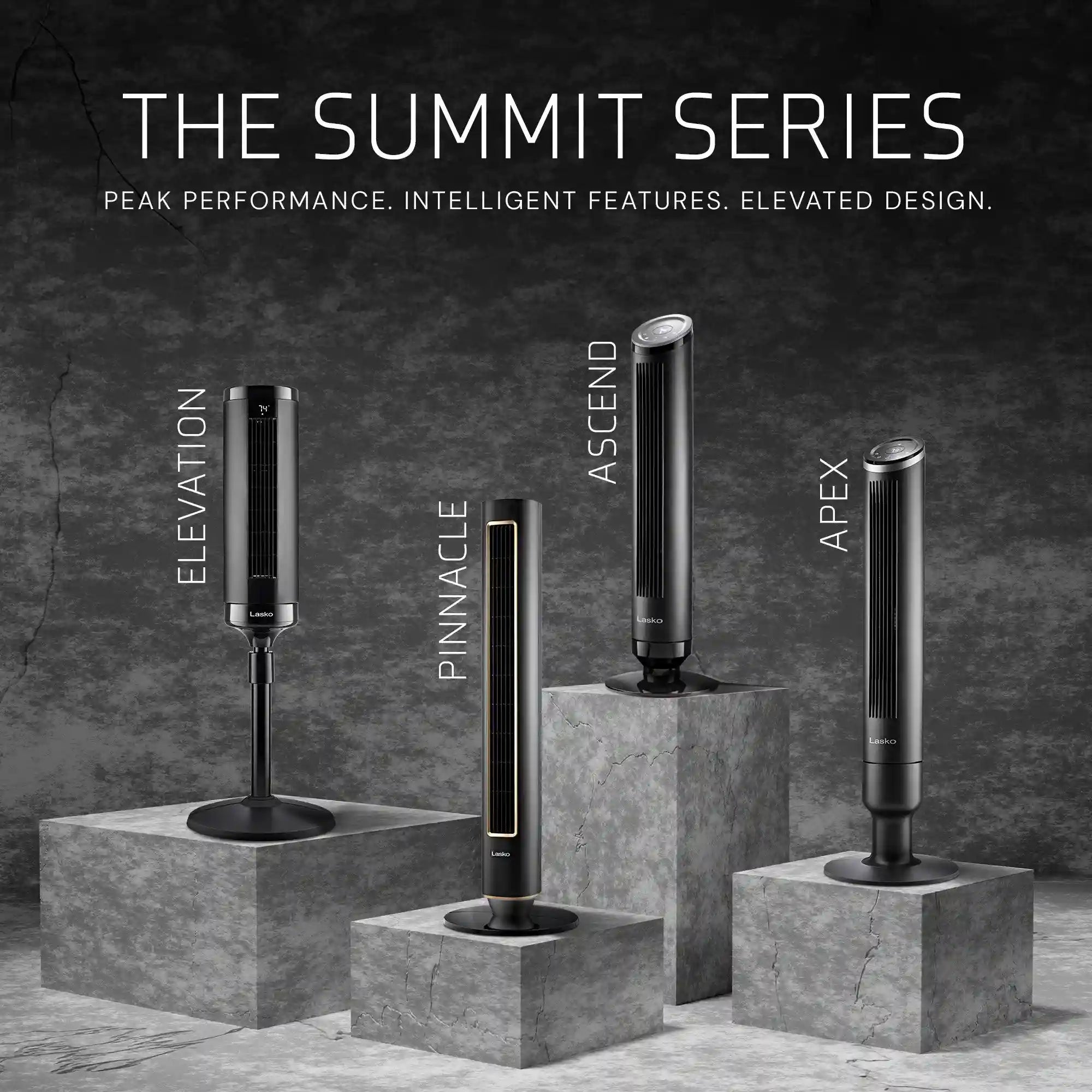 Lasko Summit Whisperforce™ DC 54" Pedestal Tower Fan (8-speed, remote, timer, black)