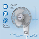 Air King 12" 1/50 HP Commercial Grade Wall Mount Fan (3-speed, manual, white)