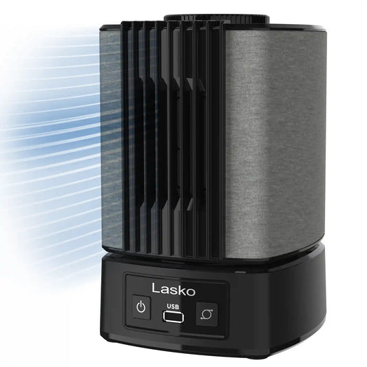 Lasko SlumberBreeze 2-in-1 Table Fan and White Noise Machine, SB100, Black