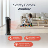 Lasko 23" Ceramic Tower Heater (2 heat settings, remote, timer, thermostat, black)