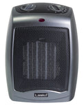 Lasko 9" Ceramic Table Top Heater (2 heat settings, manual, thermostat, tip-over switch, gray)