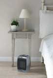 Lasko 9" Ceramic Table Top Heater (2 heat settings, manual, thermostat, tip-over switch, gray)