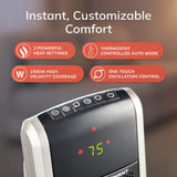 Lasko 29" Digital Ceramic Tower Heater (2 heat settings, remote, timer, black/silver)